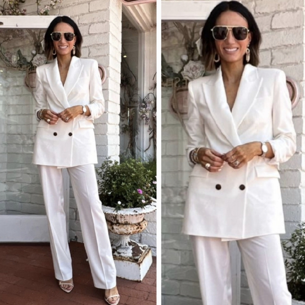 Zara * Satin Effect Blazer White Size XS